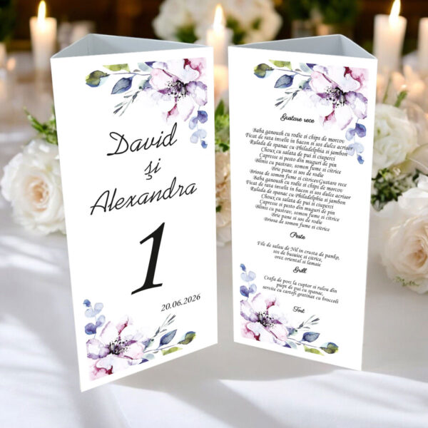 Meniu triunghi floral model 41
