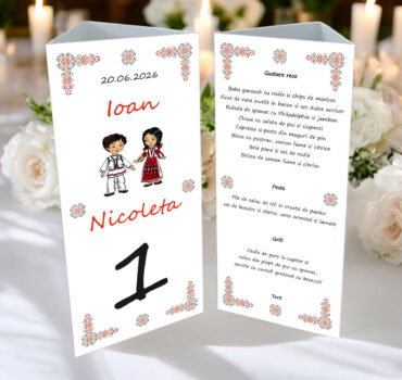 Meniu triunghi cu tematica traditionala model 50