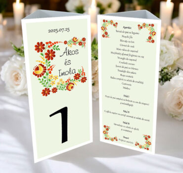 Meniu triunghi cu tematica traditionala model 52