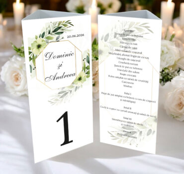 Meniu triunghi floral model 08