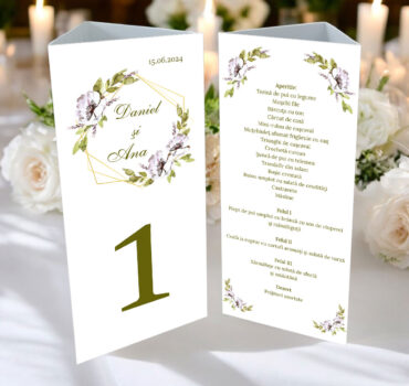 Meniu triunghi floral cu chenare model 09