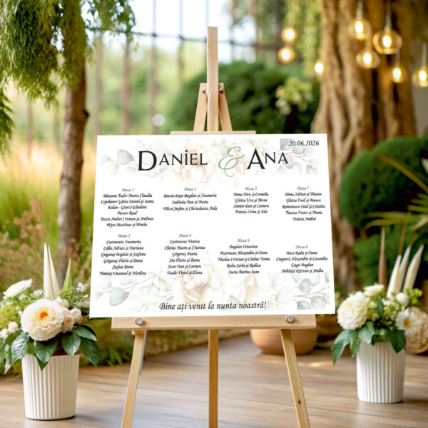 Lista de invitati florala eleganta model 10