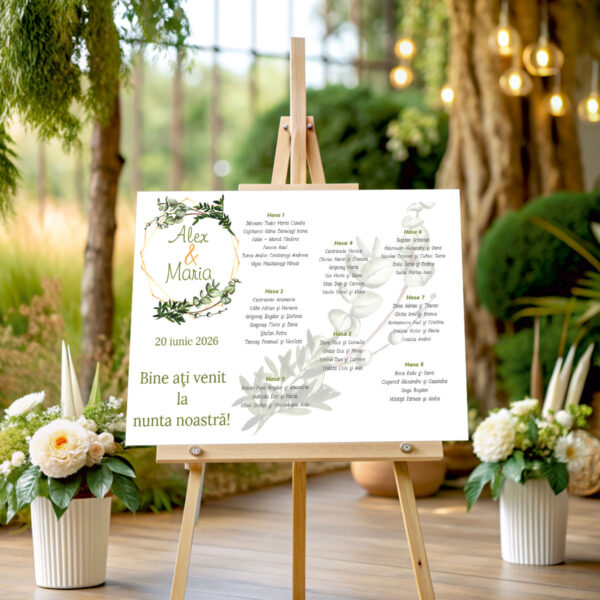 Lista de invitati florala cu chenare model 11