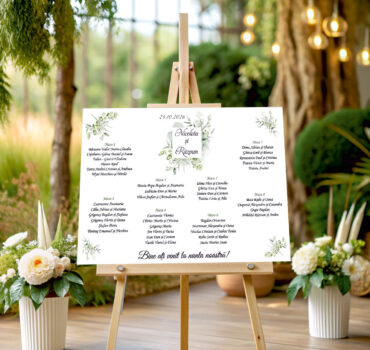 Lista de invitati florala cu frunze model 12