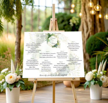 Lista de invitati florala cu frunze model 13