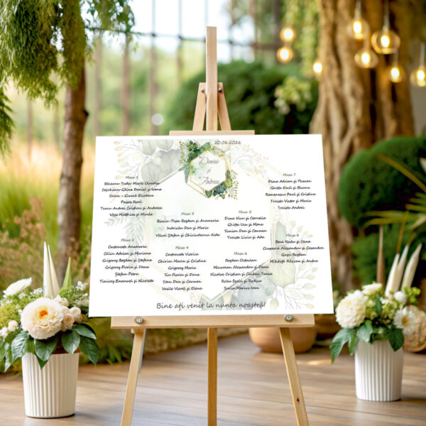 Lista de invitati florala cu frunze model 13