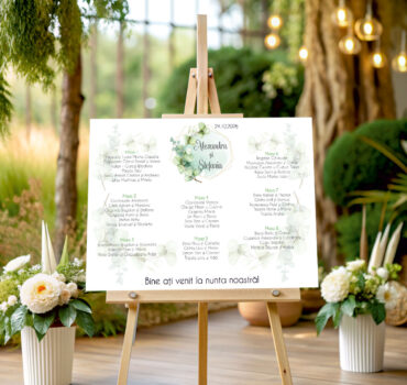 Lista de invitati florala eleganta model 14