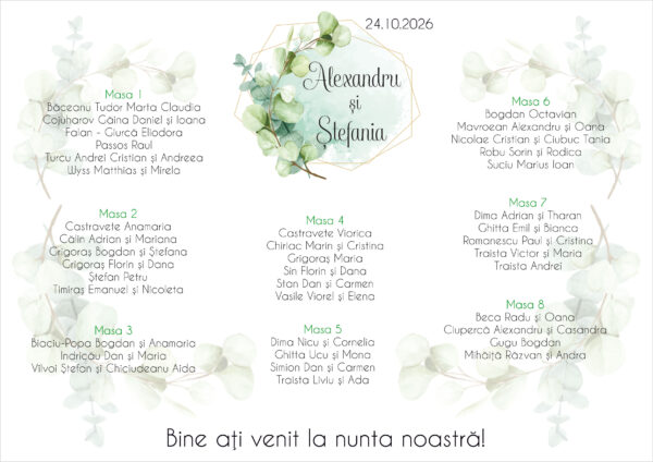 Lista de invitati florala eleganta model 14 - imagine 2