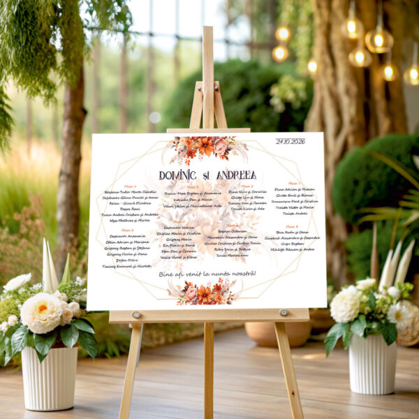 Lista de invitati florala de toamna model 17