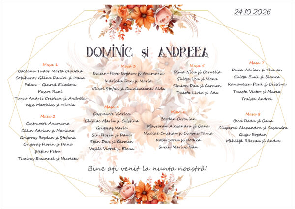 Lista de invitati florala de toamna model 17 - imagine 2