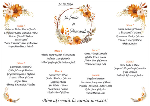 Lista de invitati florala tip coronita model 18 - imagine 2