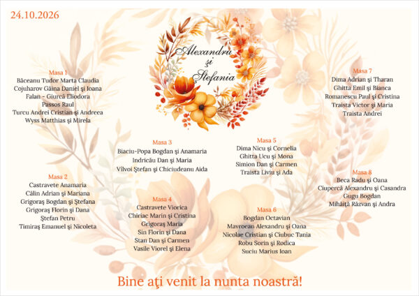 Lista de invitati florala de toamna model 19 - imagine 2