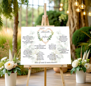 Lista de invitati florala cu inima model 02