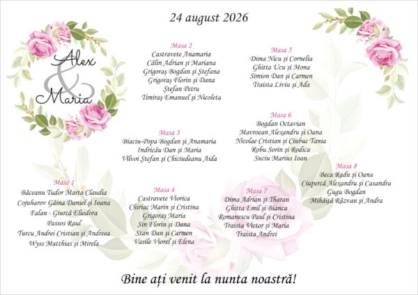 Lista de invitati florala tip coronita model 21 - imagine 2