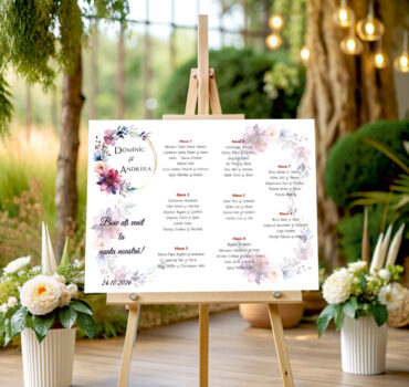 Lista de invitati florala tip coronita model 23