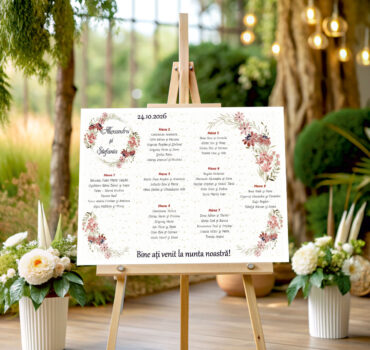 Lista de invitati florala tip coronita model 25