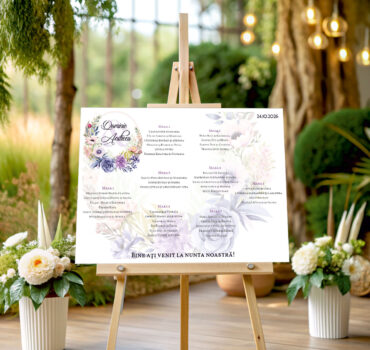 Lista de invitati florala cu buchet model 26