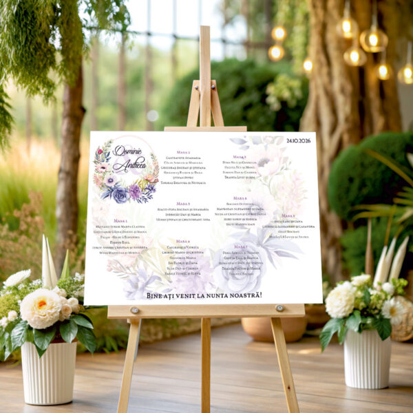 Lista de invitati florala cu buchet model 26