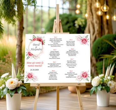 Lista de invitati florala cu chenare model 27