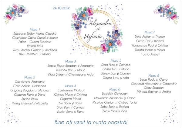 Lista de invitati florala cu coronita model 28 - imagine 2