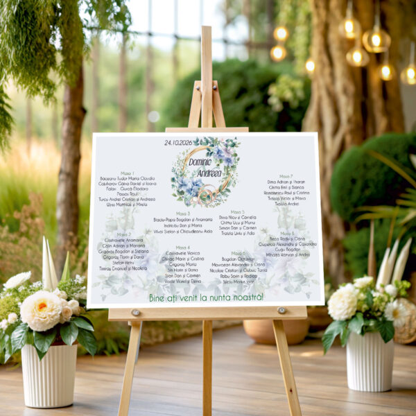 Lista de invitati florala buchet model 30