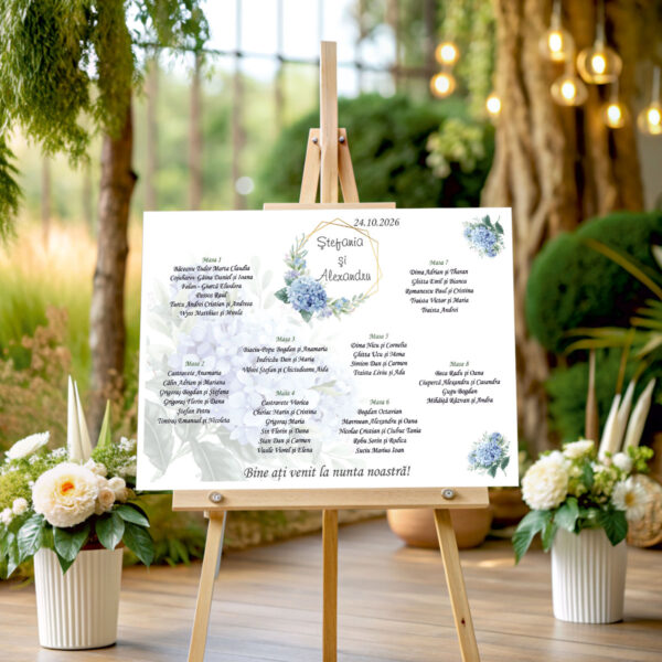 Lista de invitati florala cu chenare model 32