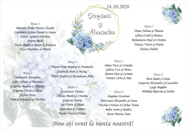 Lista de invitati florala cu chenare model 32 - imagine 2