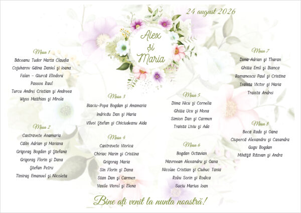 Lista de invitati florala coronita model 07 - imagine 2