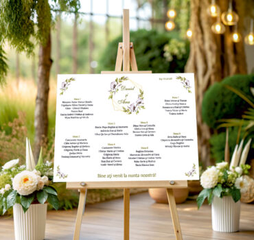 Lista de invitati florala cu chenare model 09