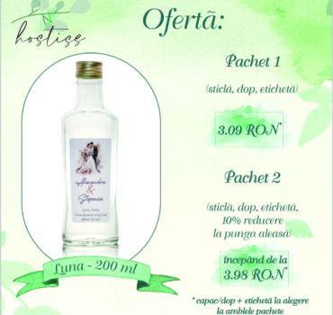 Sticla marturie nunta 200 ml Luna