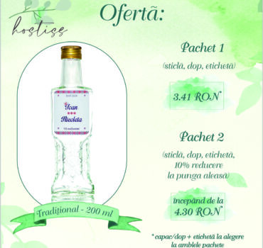 Sticla marturie nunta 200 ml Traditional