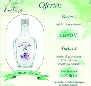 Sticla marturie nunta 250 ml Aranza PREMIUM
