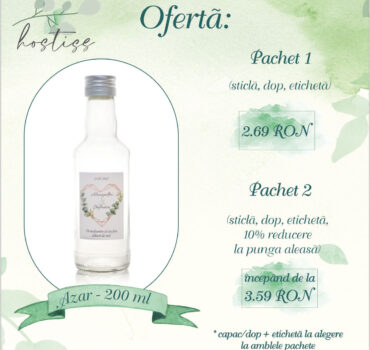 Sticla marturie nunta 200 ml Azar