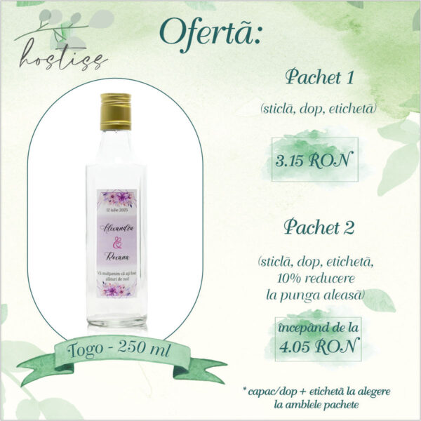 Sticla marturie nunta 250 ml Togo