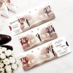 Invitație Nuntă Tip Puzzle cu Ilustrație Romantică 2643