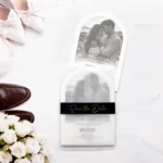 Invitație Save the Date cu Fotografie și Plic Negru Elegant 2641 - imagine 2