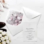 Invitație de Nuntă Elegantă cu Lalele și Plic Decorat 2610